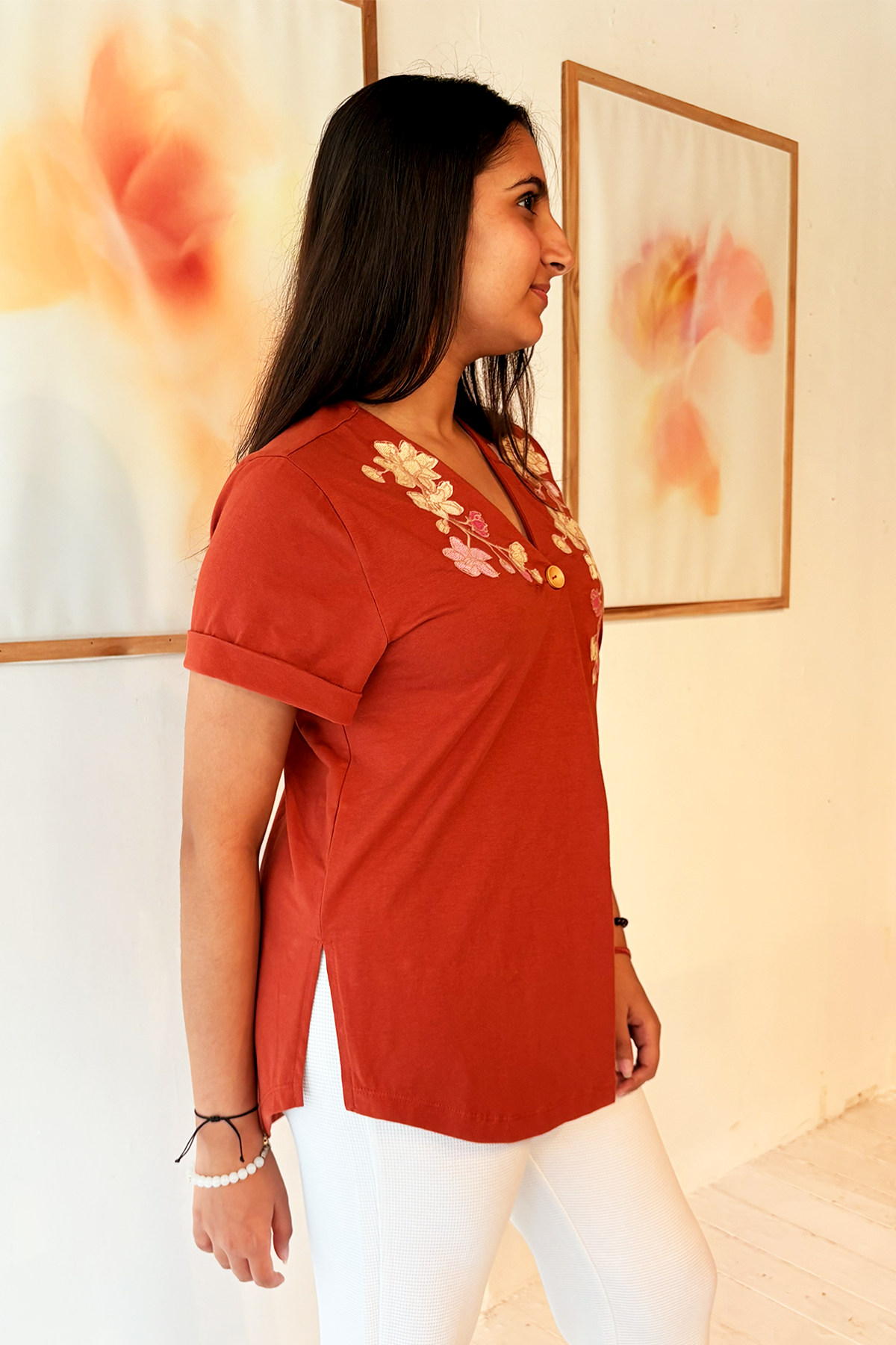 Cherry Blossom Pleat Detail Top