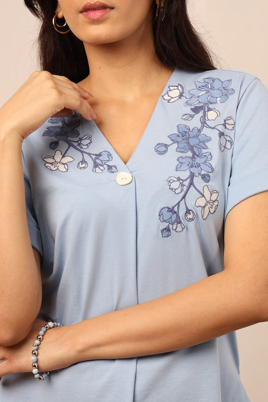 Cherry Blossom Pleat Detail Top