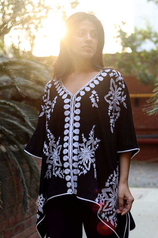 Aurora Embroidered Cape Shirt