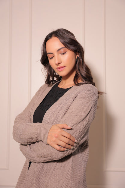 Evalia Cable Knit Cardigan