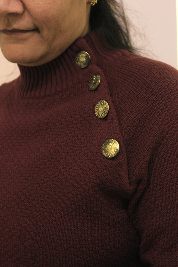 CALISTA BUTTON DETAIL PULLOVER